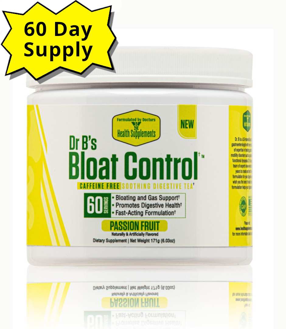 A container of dr. B 's bloat control