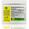 A jar of supplement facts for the product.
